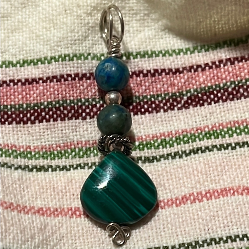 Handmade Azurite & Malachite Pendant